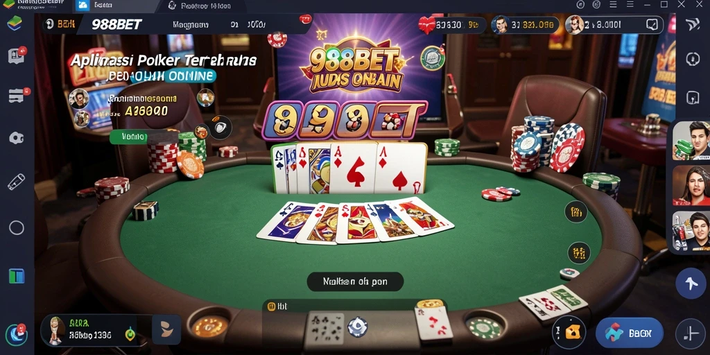 Tampilan gameplay poker di 988BET yang menarik dan interaktif.