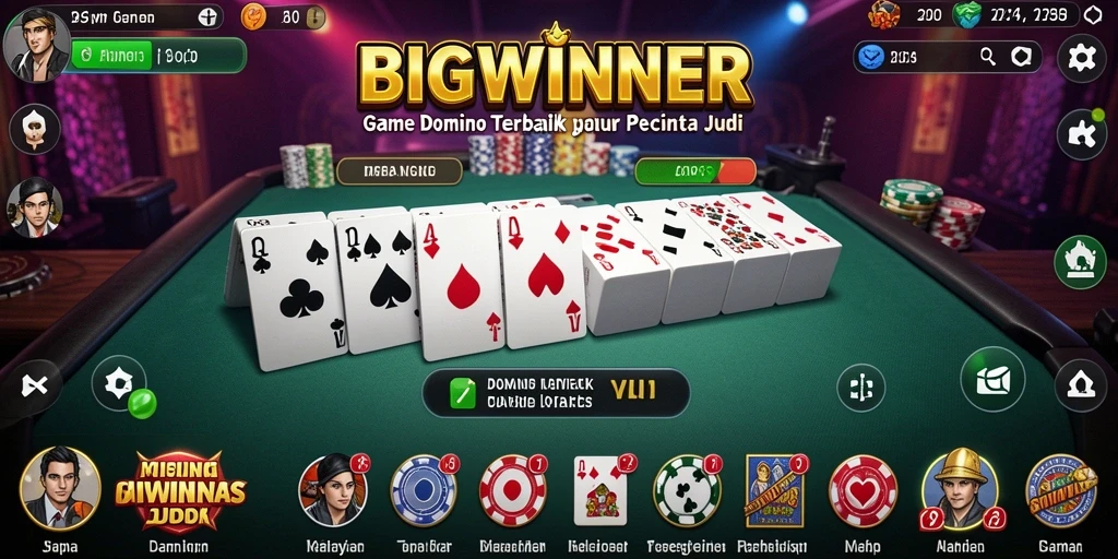 Tampilan gameplay <strong>BIGWINNER</strong> yang seru dan menegangkan saat bermain domino.