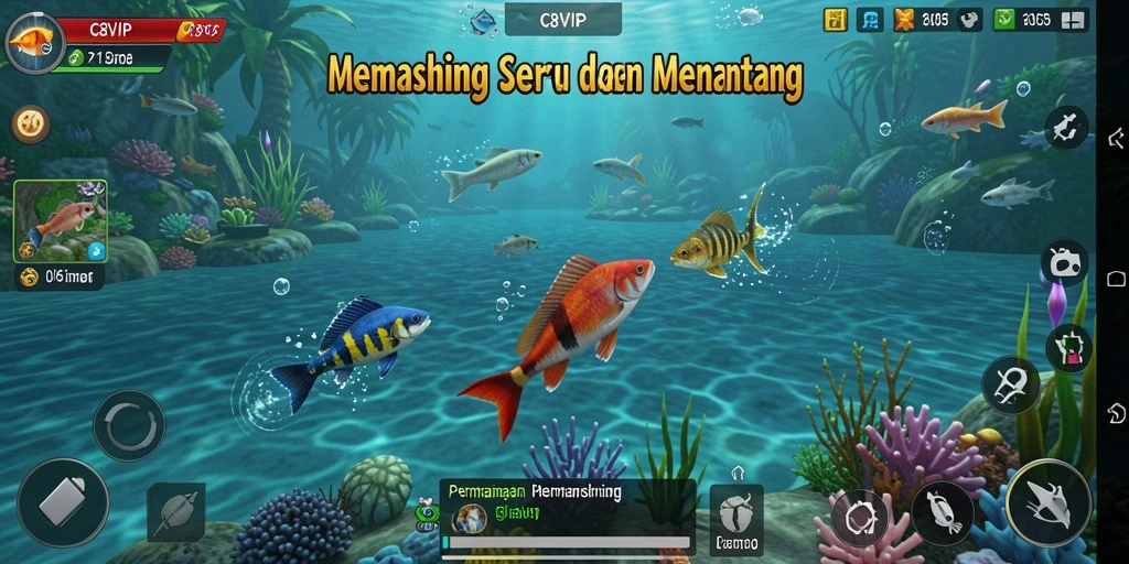 Screenshot gameplay C8VIP dengan pengalaman memancing yang menakjubkan.