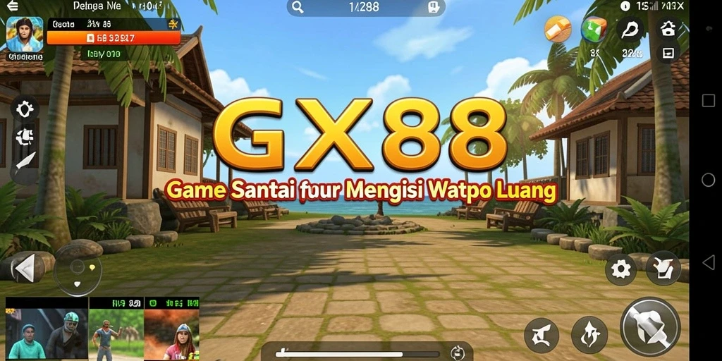 Tampilan gameplay GX88 yang ceria dan penuh warna.