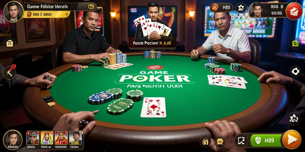 Tampilan gameplay poker yang seru dan kompetitif di H89.