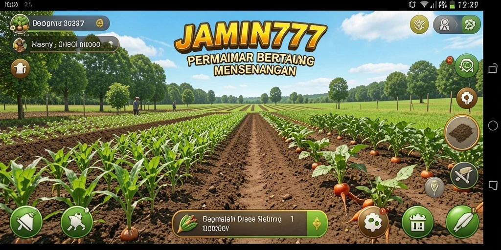 Tampilan gameplay JAMIN777 yang menarik saat melakukan aktivitas bertani.