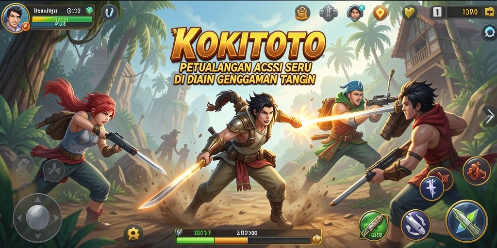Screenshot gameplay seru KOKITOTO dengan aksi mendebarkan.