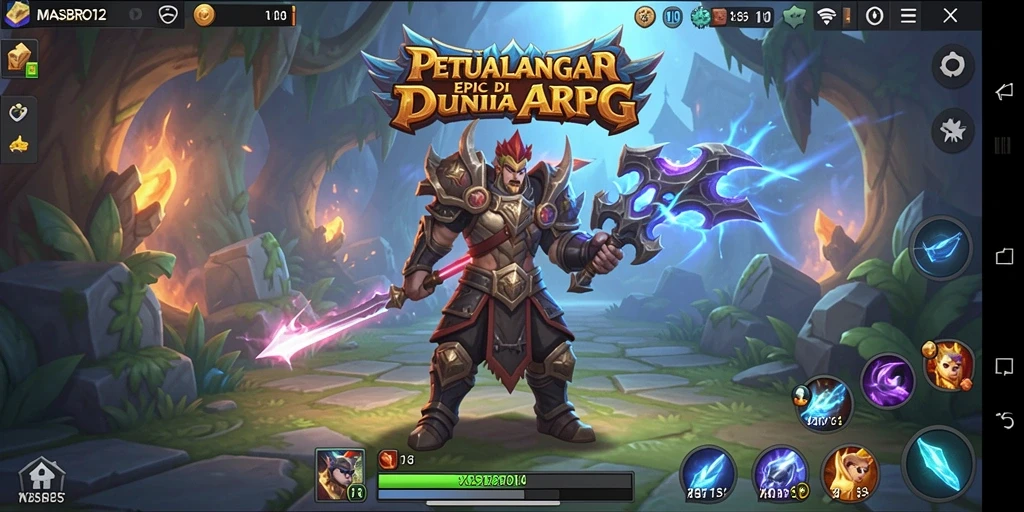Tangkapan layar gameplay <strong>MASBRO12</strong> yang menunjukkan pertempuran mendebarkan dan grafik yang menakjubkan.