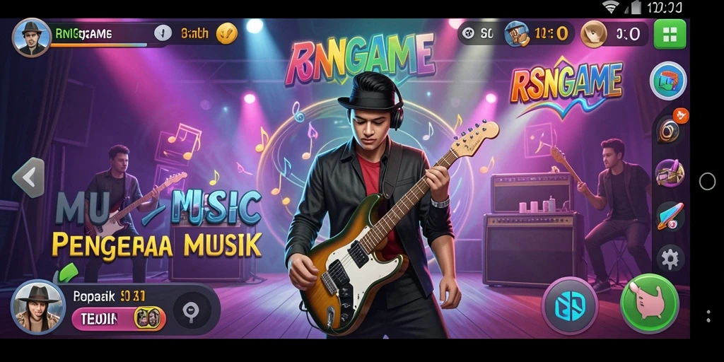 Tampilan gameplay RSNGAME yang menawan dengan interaksi musik.